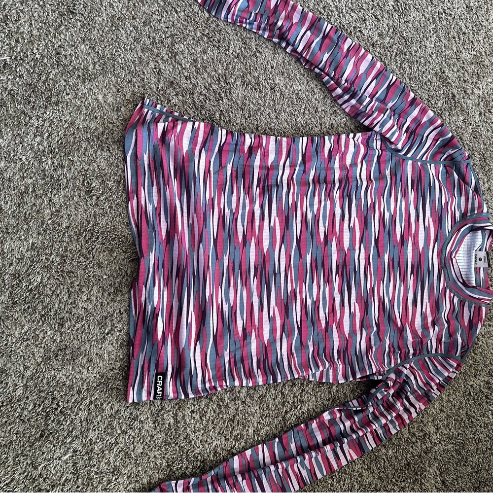 Divided Pink and Gray Long Sleeve Top
